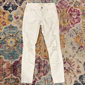 PacSun Super Stretch Ankle Jeggings - White Distressed